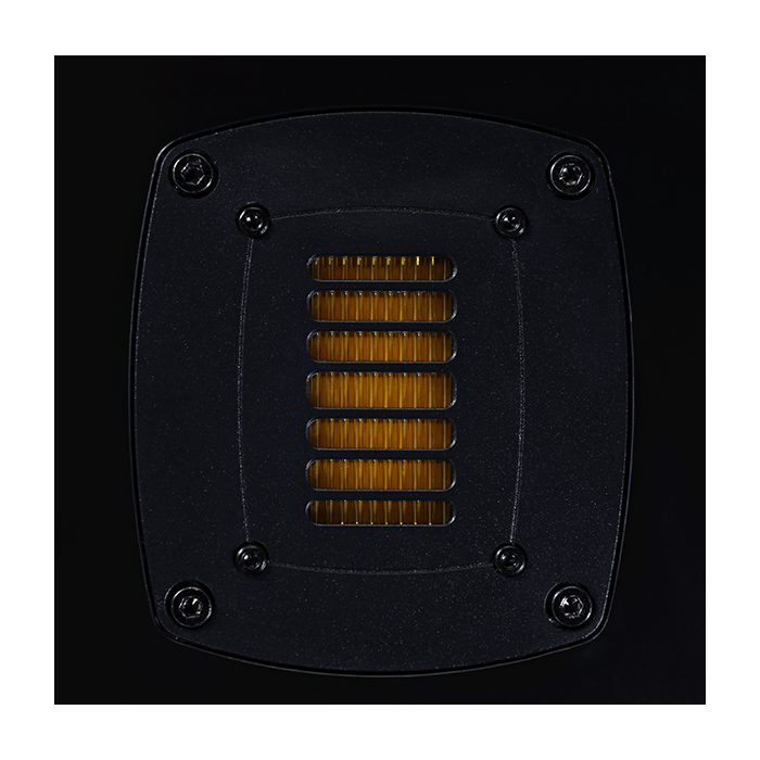 Front view of the EVE Audio SC2070, showing its 7-inch silver woofer and signature AMT RS3.1 ribbon tweeter.