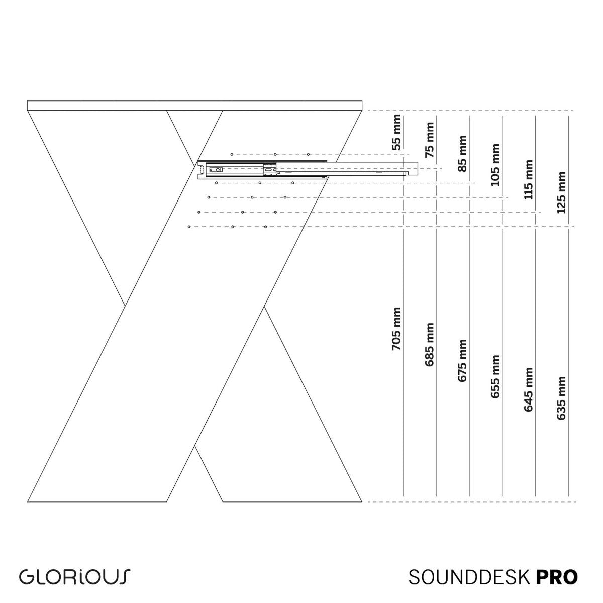 Glorious Sound Desk Pro Black dimension 2