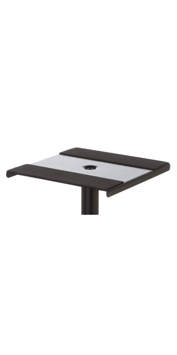 A heavy-duty Bespeco PN90FL speaker stand, capable of supporting up to 90 kg, with a non-slip top plate.