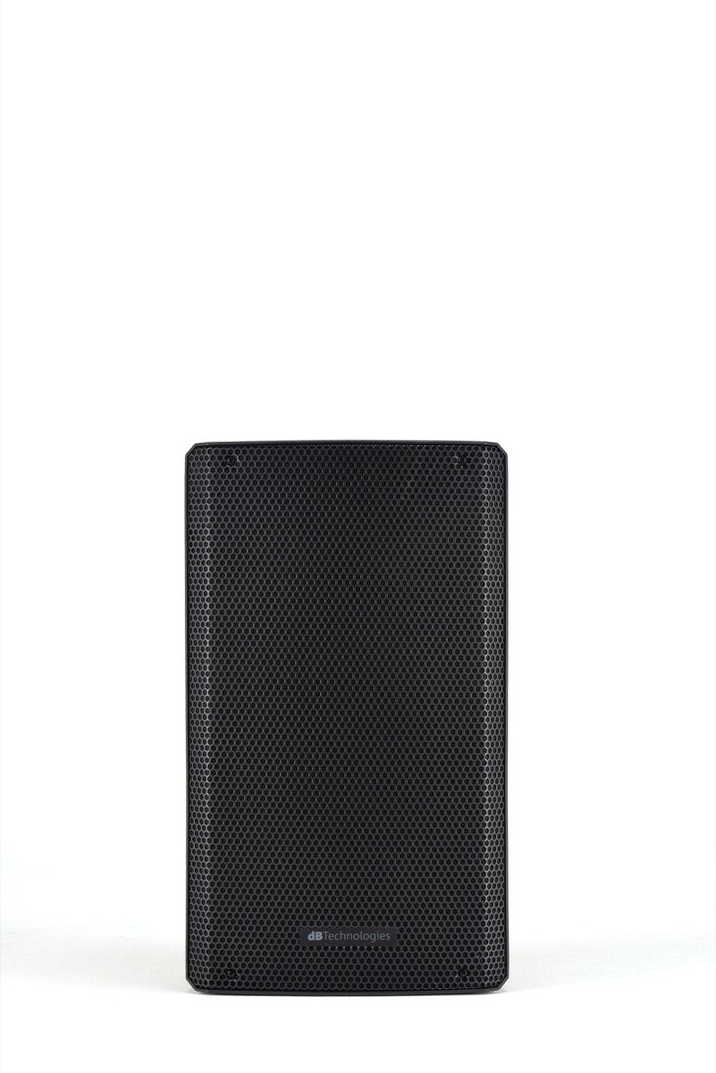Front view of the professional dBTechnologies KL 12 speaker, showing its full metal grille and durable, sleek cabinet.