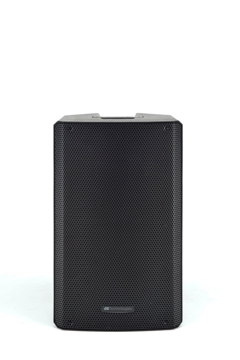 Front view of the robust dBTechnologies KL 15 active speaker, showing its full protective metal grille and durable cabinet.