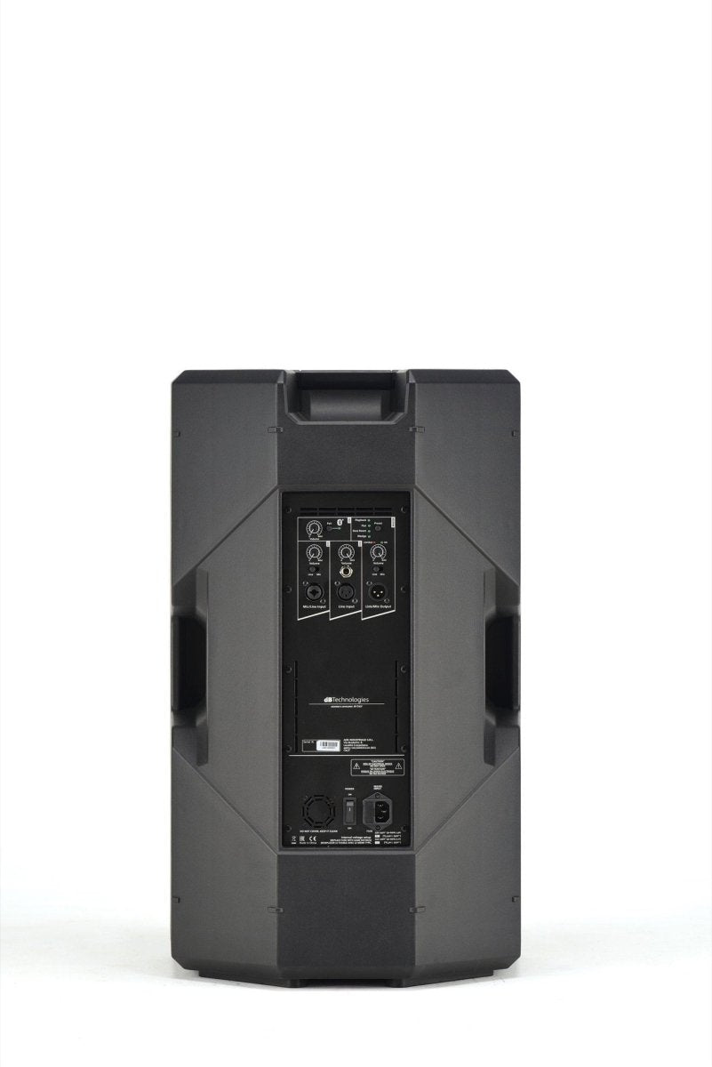 The rear control panel of the dBTechnologies KL 15, with its combo inputs, one-touch DSP presets, and Bluetooth control.