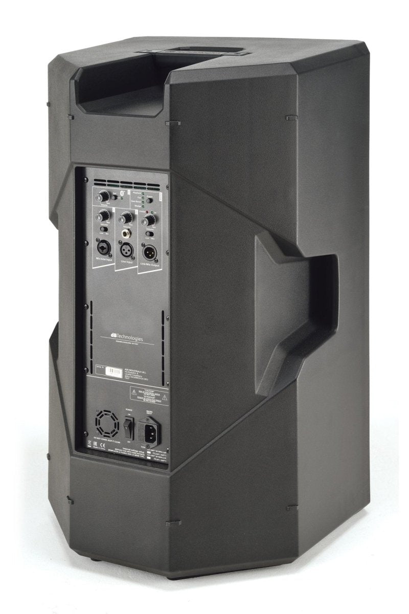 A dBTechnologies KL 15 speaker, ideal for mobile DJs and live bands needing powerful, full-range sound for larger venues.